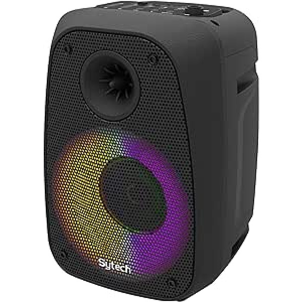 Sytech Microbeat Series 3 collu 10W RMS 75 pmpo uzlādējams BT mikrofons LED skaļrunis melns