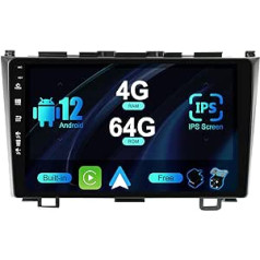 SXAUTO Android 12 IPS automašīnas radio priekš Honda CRV (2006-2011) - Iebūvēts Carplay/Android Car/DSP - LED kamera + MIC - 4G + 64G - DAB 360-CAM stūres vadība Fast Boot AHD WiFi - 2 DIN 9 collas