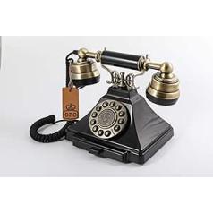 GPO Duke nostalgisches Vintage drucktastentelefon 1938SPUSH ar Textilschnur- Schwarz Bronze