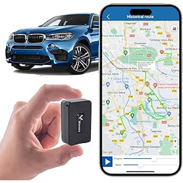 Winnes GPS izsekotājs, Mini GPS izsekotājs ar spēcīgiem magnētiem, reāllaika izsekošanas GPS ierīce, ģeozona signalizācija, GPS izsekošanas ierīce bērniem, suņiem, velosomiņa, automašīna, nepieciešama SIM karte