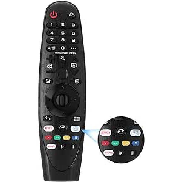 TISHOW LG Magic Remote AN-MR20GA AKB758555501 Universāla LG Magic tālvadības pults Netflix, Amazon Video un Rakuten TV (bez balss vadības vai rādītāja funkcijas)