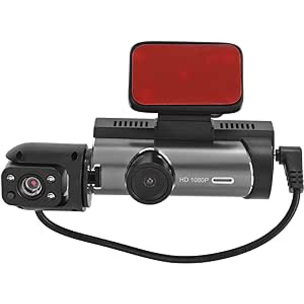 Dash Cam priekšējā aizmugurējā 1080P HD video 3,16 collu displejs kustības noteikšanas 360 grādos rotējoša objektīva cilpa video ieraksta automašīnas paneļa kamera