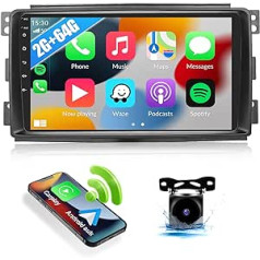 CAMECHO Android 12 automašīnas radio ar satelīta navigācijas ierīci Mercedes-Benz Smart Fortwo 2005-2010, dubultā DIN automašīnas radio ar 9 collu ekrānu Bluetooth RDS/FM MirrorLink un USB + atpakaļgaitas kameru