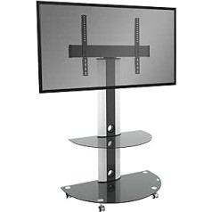 RICOO TV Ständer Rollbar Höhenverstellbar Universal für 30-55 Zoll, Fernsehständer mit Rollen FS0502, Stand Fernseh Standfuß Fernseher Standfuss bis 30 Kg, max. VESA 600x400 mm, TV Standfüße