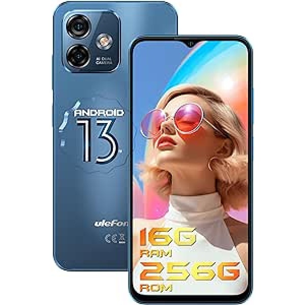 Ulefone viedtālrunis bez līguma piezīmes 16 Pro 16 GB + 256 GB/256 GB SD Android 13 mobilais tālrunis bez līguma