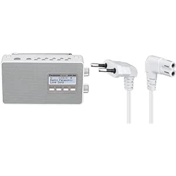 Panasonic RF-D10EG-W Digital Radio (DAB+/FM Tuner, Mains and Battery Operated) White & Goobay Euro Connection Cable Angled on Both Sides; 0.75 m, White Euro Plug (Type C, CEE 7/16) > Device Socket C14