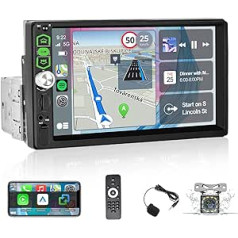 1 Din automašīnas radio ar ekrānu — 7 collu automašīnas radio skārienjutīgs displejs — Carplay un Android automašīnas radio — spoguļsaite Bluetooth FM SWC AUX + atpakaļgaitas kamera