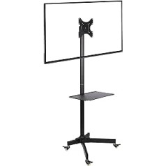 Ergosolid Falco-22 regulējams statīvs ar riteņiem LCD televizoriem 19-37 collas līdz 20 kg VESA standarti no 75 x 75 mm līdz 200 x 200 mm melns