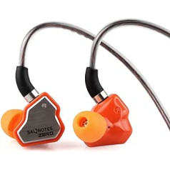 LINSOUL 7Hz Salnotes Zero HiFi 10 mm Dynamic Driver In-Ear Austiņas IEM ar metāla kompozītmateriālu membrānu, nerūsējošā tērauda priekšējo plāksni, noņemamu 2-pin OFC kabeli (oranžs, bez mikrofona, 3,5 mm)