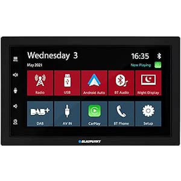 Blaupunkt Rotterdam 600 DAB, 2 DIN automašīnas multivide, 7 collu skārienekrāns, CarPlay, Android Car, DAB+, Bluetooth, brīvroku sistēma, USB, ieejas atpakaļgaitas kamera, ekvalaizers, 180 vati