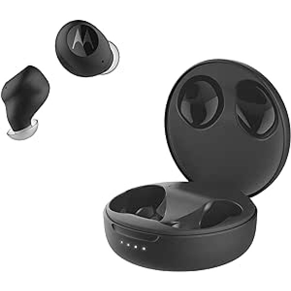 Motorola Lifestyle VerveBuds 250 — Bluetooth In-Ear True bezvadu austiņas — pārnēsājamas, bezvadu uzlādes kaste — 18 stundas — IPX5 ūdensizturīgs — skārienvadība — saderīgs ar Alexa, Siri, Google —