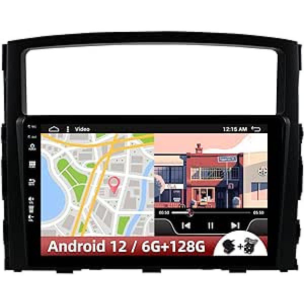 9 collu Android 12 automašīnas radio priekš Mitsubishi Pajero 4 V80 V90 (2006-2014) 6GB+128GB atbalsts GPS Bluetooth Car Radio Mirrorlink/Carplay/DSP/FM/RDS/WLAN/360 kamerai