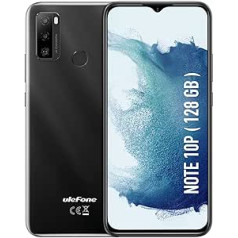 Ulefone Note 10P mobilie tālruņi bez līguma 128 GB ROM 2022 Android 11 OS 6,52 collu HD+ viedtālrunis SD-128 GB 5500 mAh akumulators, 13 MP trīskāršā atpakaļskata kamera 4G OTG mobilais tālrunis ar divām SIM kartēm (melns)