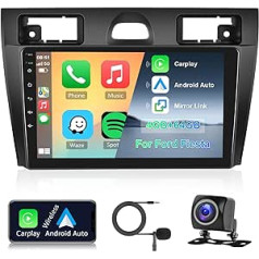 Hodozzy 4G + 64G auto radio priekš Ford Fiesta 2006-2011 Android 8 Core 9 collu IPS skārienekrāns GPS navigācija ar Apple Carplay Android Car Mirror Link 2 DIN Car Radio Bluetooth DSP WiFi RDS