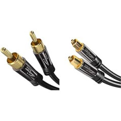KabelDirekt - RCA Subwoofer Cable - 5m & Optical Cable / Toslink Cable - 5m - (Optical Digital Cable Toslink to Toslink, Audio Cable for Connecting Soundbar) - PRO Series