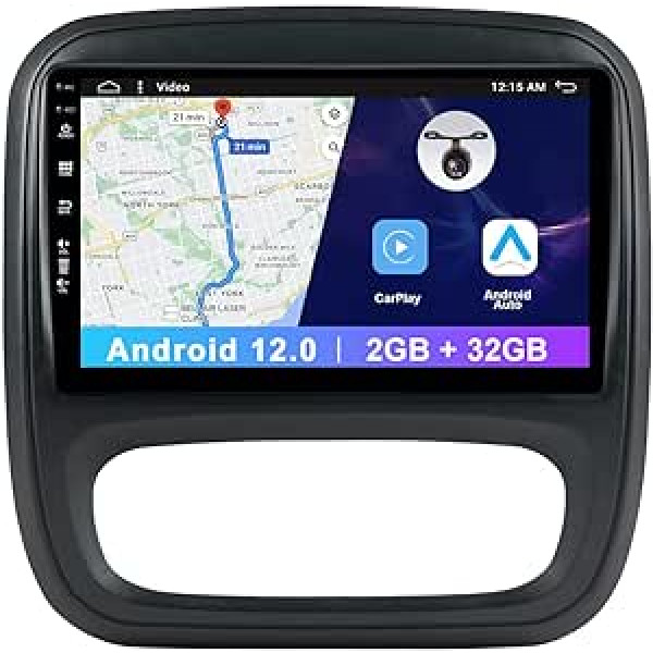 2 Din GPS navigācija Android 12 automašīnas radio priekš Renault Traffic 3 priekš Opel Vivaro B bezmaksas kamera — 9 collu DSP + Carplay atbalsta USB/RDS/DAB/Controllo del Volante/WiFi/Bluetooth/Mirrorlink