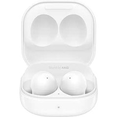 Samsung Galaxy Buds2 bezvadu austiņas, bezvadu austiņas, trokšņu slāpēšana (ANC), ilgmūžīgs akumulators, 3 mikrofoni, t.sk. Araree Nukin caurspīdīgs vāks, balts (versija vācu valodā) [ekskluzīvi Amazon]