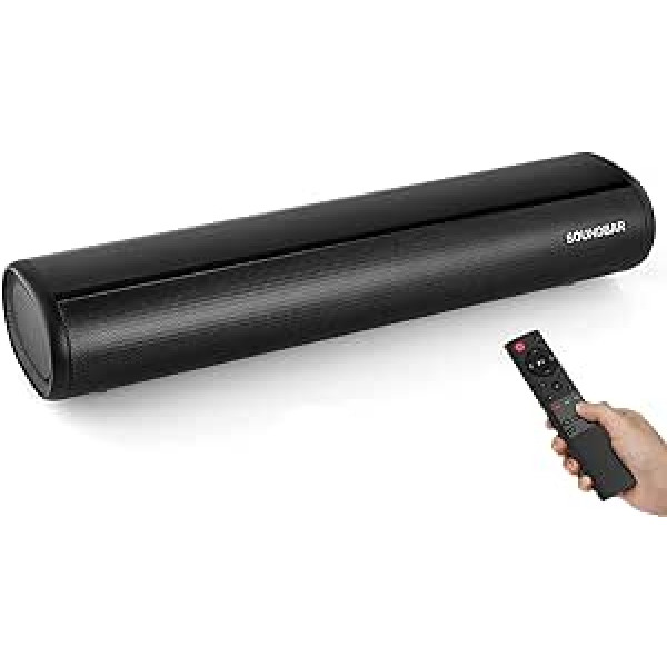 TKMARS Soundbar TV ierīcēm Soundbar ar zemfrekvences skaļruni 5.0 Soundbar Bluetooth 10 M savienojuma diapazons, saderīgs ar Bluetooth + optisko + papildu + USB + koaksiālo + HDD 3 inteliģentiem režīmiem