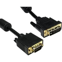2 m DVI vīrišķais–SVGA VGA vīrišķais 15 kontaktu pārveidotāja kabelis