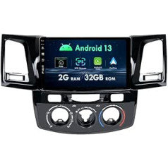 Android 12 Car Radio priekš Toyota Fortuner/Hilux/Revo/Vigo 2007-2015 Iebūvēts GPS + Carplay Atbalsta DAB+ WLAN BT AUX MirrorLink FM WiFi RDS - 2G+32G