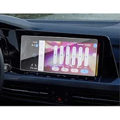 SXCY Savietojams ar VW Golf 8 GTI GTE GTD 2020-2023 Navigācijas ekrāna aizsargs 10 collu Golf 8 Discover Pro rūdīta stikla ekrāna aizsargs 9H cietības skrāpējumiem izturīgs pret pirkstu nospiedumiem 2022 2023