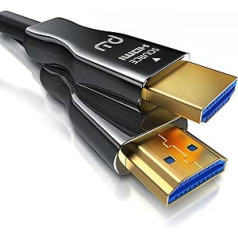 CSL - HDMI Cable 2.0 b Fibre Optic 30 m - 4k 60Hz with HDR - 3D - ARC - CEC - HDCP 2.2 - YUV 4 x 4 x 4 - HDMI Cable High Speed - Fibre Optic Cable - Aluminium Connector - Kink Protection