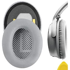 Geekria QuickFit Protein Leder Ersatz Ohrpolster für Bose QuietComfort QC45 QC35 QC35 ii QC35 ii Gaming SoundLink Around-Ear 2 Kopfhörer Ohrpolster austiņas Ohrpolster Reparaturteile (Grau)