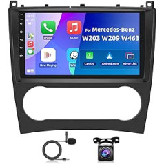 Auto radio priekš Mercedes-Benz C-Class W203 CLK Class W209 G-Class W463 2005-2009 Radio Carplay Wireless Android Car, Radio 9 Inch Touchscreen 2 DIN Android GPS Navigation WiFi Bluetooth Car Radio