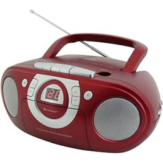Soundmaster SCD5100RO radio kasešu atskaņotājs ar CD atskaņotāju sarkanā krāsā