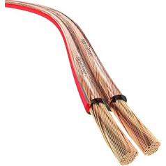 KabelDirekt Speaker Cable, Made in Germany, Pure Copper, 15 m (2 x 4 mm² HiFi Audio Speaker Cable for Speakers & Surround Systems, Pure Copper, with Polarity Marking)