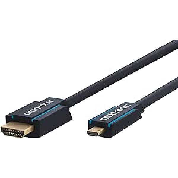 Clicktronic Casual Micro HDMI kabelis ar Ethernet (4K Ultra HD, 3D-TV, ARC) 1 m