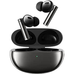 realme Buds Air 5 Pro bezvadu austiņas, realBoost divi draiveri, līdz 40 stundām atskaņošanas, 50 dB aktīvā trokšņu slāpēšana, 360° telpiskais audio efekts, Astral Black