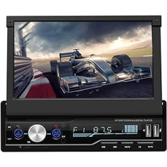 2DIN Car Radio with Screen Extendible, 7 Inch Car Multimedia MP5 Player Supports USB/AUX/TF, Bluetooth Hands-Free Kit, Steering Wheel Remote Control