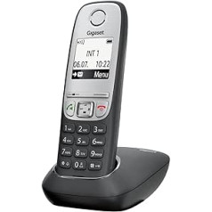Gigaset A415 belaidis telefonas DECT, paprastas valdymas, didelė telefonų knyga 100 kontaktų, juoda