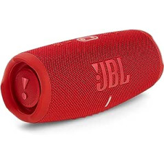 JBL Charge 5 Bluetooth skaļrunis, ūdensizturīgs pārnēsājams Boombox ar iebūvētu barošanas bloku, viena akumulatora uzlāde līdz 20 stundām bezvadu mūzikas baudīšanai, sarkans