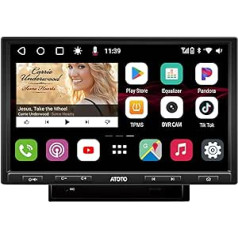 ATOTO S8 Pro Double DIN automašīnas radio, bezvadu CarPlay un Android automašīna, 2 Bluetooth ar aptX HD, USB piesaiste, dalīta ekrāna displejs, VSV un LRV, iebūvēts 4G mobilais radio modems, S8G2104PR-A