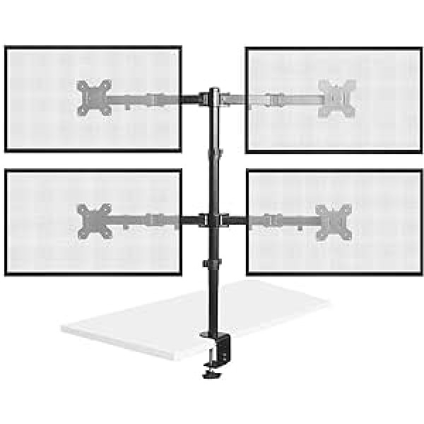 Bramley Power Dual Monitor Screen Desk Mount Arm Dubultā VESA stiprinājums Twin 13