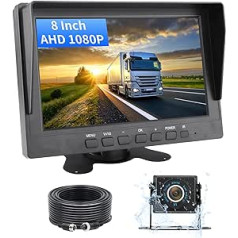 AHD 1080P: 8 collu AHD 1080P atpakaļgaitas kameras komplekts furgoniem Super Night Vision atpakaļgaitas kamera IP69K ūdensnecaurlaidīga atpakaļgaitas kameras parkošanās palīgsistēma kravas automašīnām, automašīnām un lielākiem transportlī