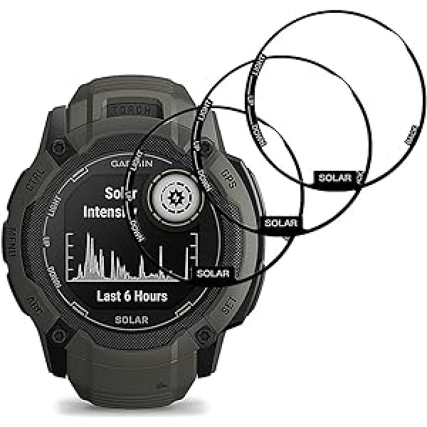 carinacoco Garmin Instinct 2X saules ekrāna aizsargs [3 iepakojumā], elastīgs HD PET caurspīdīgs ekrāna aizsargs, 3D pilns pārklājums, izliektas malas, bez burbuļiem, pret pirkstu nospiedumu ekrāna aizsargs