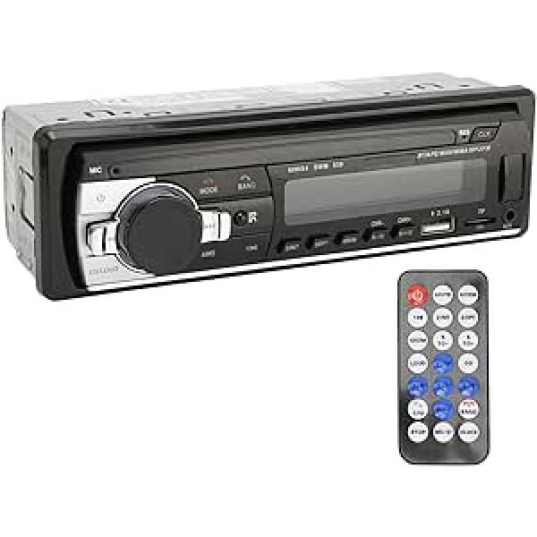 Audiosistēmas Multivides auto radio, viena DIN automašīnas audio sistēma Bluetooth 5.0 MP3 WMA WAV FLAC, USB ports, AUX ieeja, FM radio uztvērējs auto kravas automašīnai