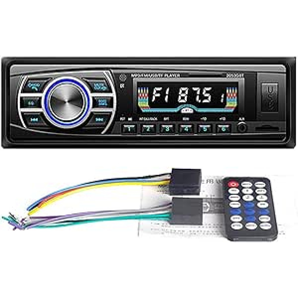 WEPARTICULAR Automašīnu radio 12 V/24 V kravas automašīnu radio Bluetooth 1 DIN automašīnu stereo atskaņotājs AUX ISO interfeiss MP3 FM / USB / radio ar tālvadības pulti