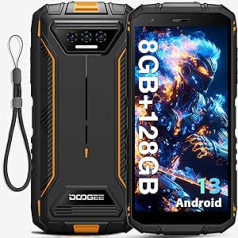 DOOGEE S41 Plus (2024) āra mobilais tālrunis bez līguma 8GB + 128GB/1TB paplašināms astoņkodolu 6300mAh Android 13 āra viedtālrunis 13MP + 8MP 5,5 collu HD+ būvlaukuma mobilais tālrunis 4G Dual