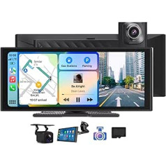 Eonon 9,33 collu IPS regulējams skārienekrāns, bezvadu Apple Carplay un Android Car Radio 4K priekšējā kamera un 1080P atpakaļgaitas kameras radio ar GPS Navi/Bluetooth/FM/AUX/64G SD karti (P4)