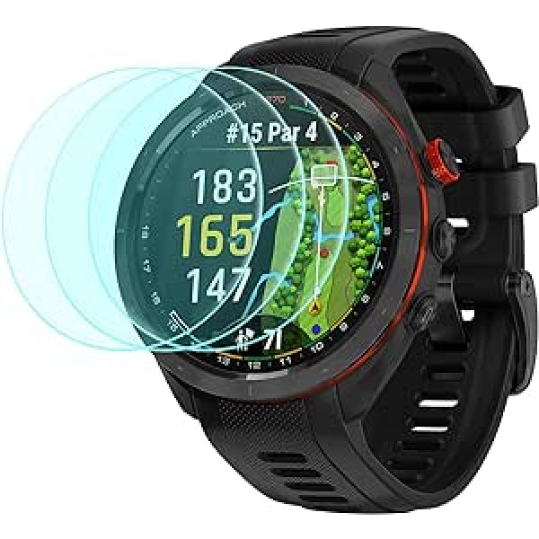 Duttek Garmin Approach S70 (47 mm) rūdīta stikla ekrāna aizsargs, 2,5 D 9H cietības pretskrāpējumu rūdīta stikla ekrāna aizsargs, kas paredzēts Garmin Approach S70 47 mm viedpulksteņa 3 pack.