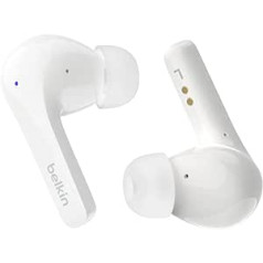 Belkin SoundForm™ Motion True bezvadu in-ear austiņas, trokšņu slāpēšana, bezvadu uzlādes futrālis, 2 mikrofoni, aizsardzība pret šļakatām, IPX5 Bluetooth austiņas priekš iPhone, Samsung - baltas