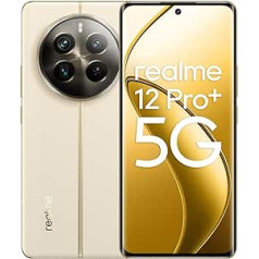 realme 12 Pro+ 5G viedtālrunis 8 + 256 GB, Sony IMX890 OIS kamera, 3X optiskā tālummaiņa, Snapdragon 7s Gen 2 mikroshēmojums, 6,7 collu 120 Hz izliekts redzamības displejs, 67 W SUPERVOOC uzlāde, 5000 mAh ciets akumulators