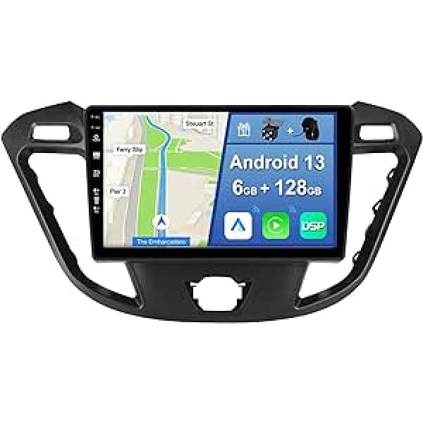 YUNTX [6 GB + 128 GB] Android 12 automašīnas radio, kas paredzēts Ford Tourneo/Transit/Custom 2013-2021-[Integrēts CarPlay/Android Car/DSP/GPS]-9 collu IPS skārienekrāns CAM+MIC-DAB/Mirror Link/Bluetooth 5.0/ AHD/360 kamera