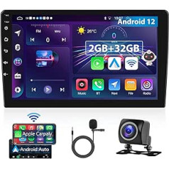 Automašīnas radionavigācija 9 collu Android bezvadu Carplay bezvadu Android automašīnas radio 2GB 32GB 2 DIN skārienekrāna automašīnas radio Bluetooth DSP HiFi FM RDS radio GPS navigācija WiFi atpakaļgaitas kamera Globālie laikapstākļi