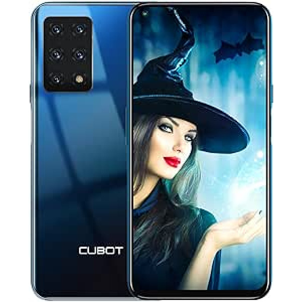 CUBOT X30 viedtālrunis 6 GB + 128 GB Android mobilais tālrunis, 6,4 collu FHD+ displejs, 48 MP kamera, astoņkodolu viedtālrunis bez līguma 4G divu SIM kartu mobilais tālrunis/pirkstu nospiedums/NFC/GPS/OTG (zils)