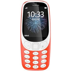 Nokia 3310 Dual SIM mobilais telefons - vācu preces (2,4 collu krāsu ekrāns, 2MP kamera, Bluetooth, radio, MP3 atskaņotājs) silti sarkans